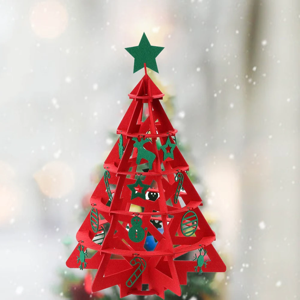 26 шт. съемные украшения DIY 3D Войлок Рождественская елка с для рождественских