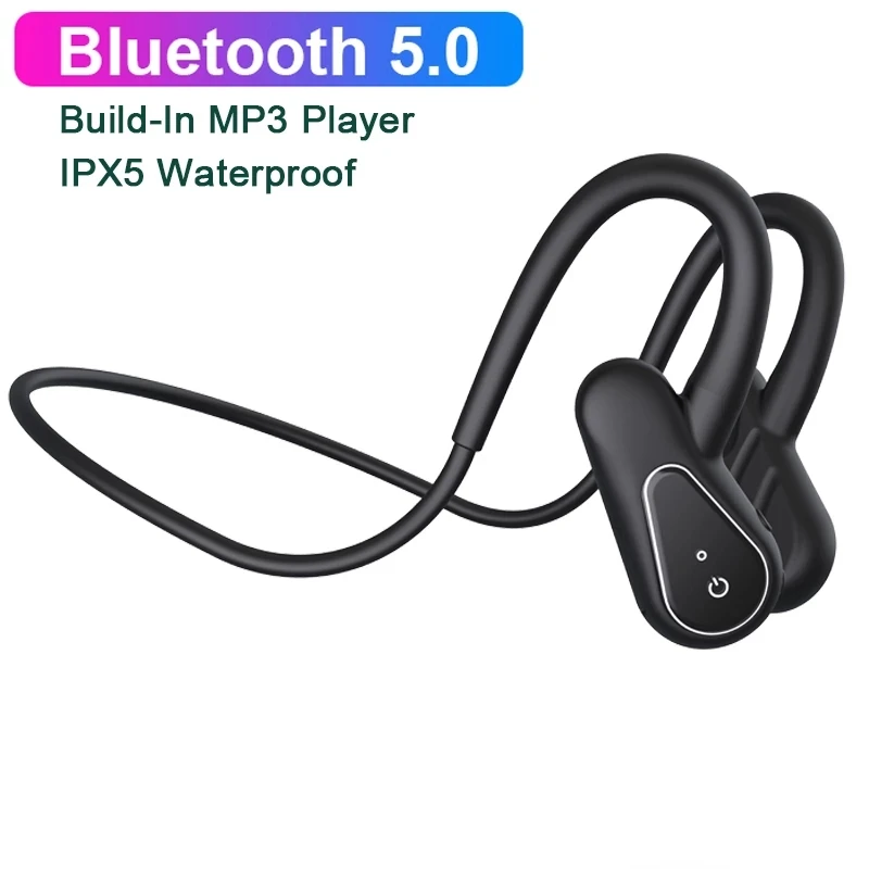 

A01 Bone Conduction Headset 16GB Memory Headphones Bluetooth-compatible Hanging Wireless Earbuds Microphone Sport Stereo Running
