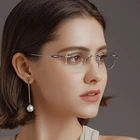 Очки для близорукости без оправы, роскошные очки из чистого титана, дизайнерские женские Стразы для глаз без оправы