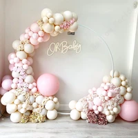 maca pink double apricot wedding birthday party decor latex balloon garland arch kit baby shower event decor party supplies girl