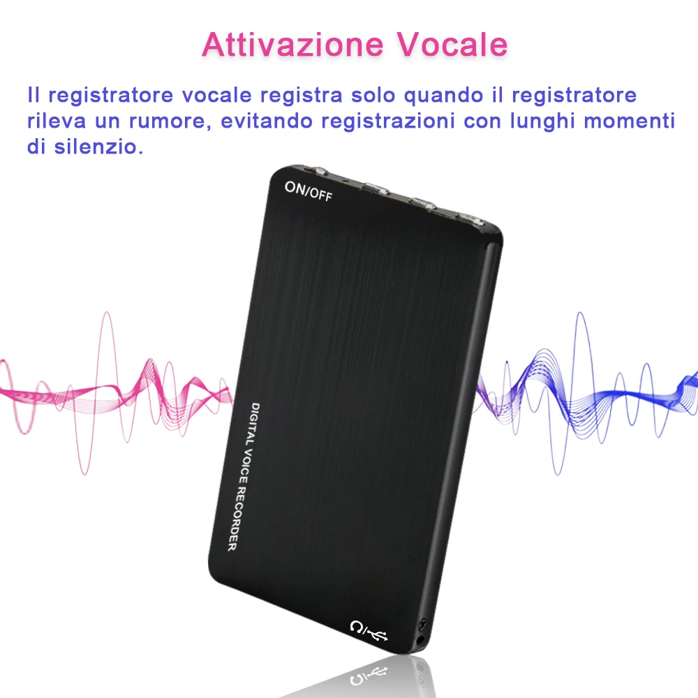 Прямоугольный Цифровой диктофон QZT мини-диктофон с голосовой активацией