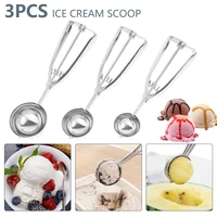 3pcs ice cream scoop stainless steel cookie dough scooper for fruit melon baller digging ball kitchen confectionery tool