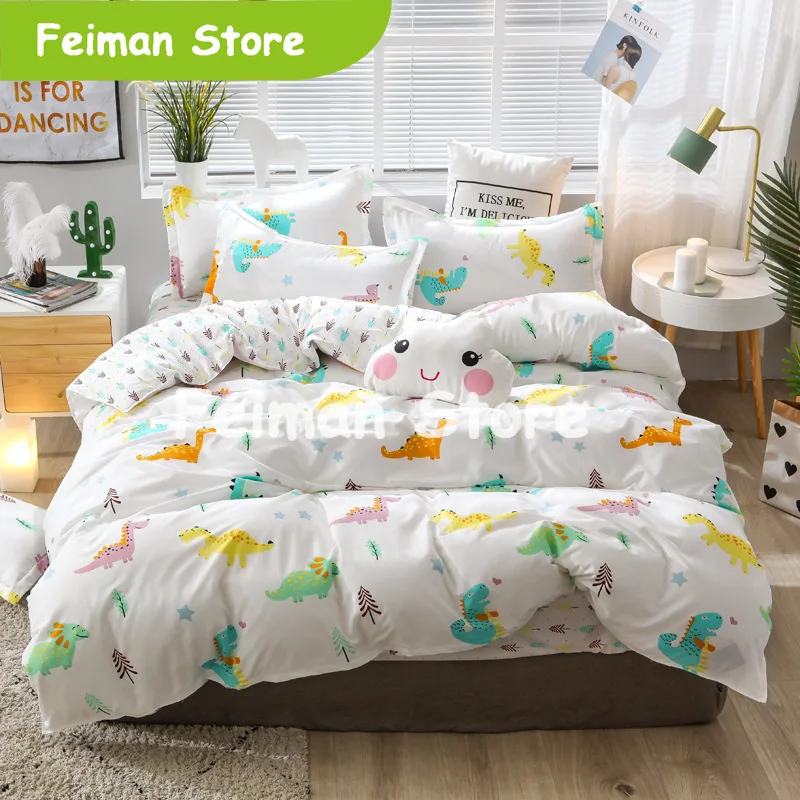 Лавандовый Комплект постельного белья Женский пододеяльник в полоску летний