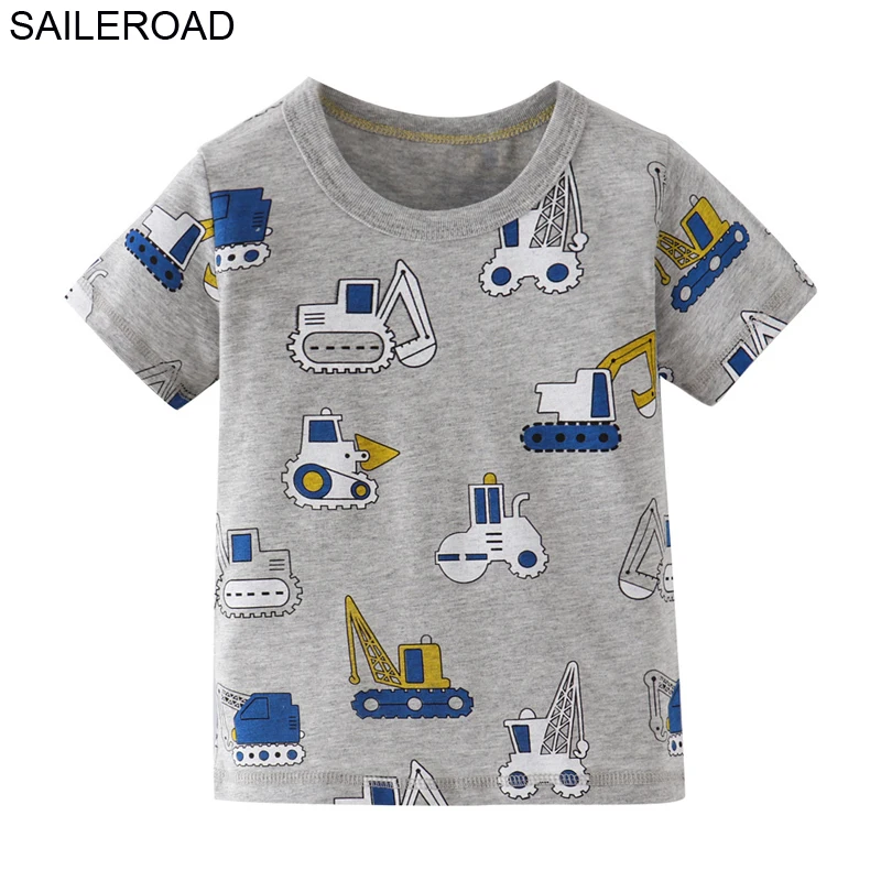 SAILEROAD Динозавр Печати Дети Топы Футболка для Детской Одежды Лето Мальчики Футболки Хлопок 7 Лет Одежда Для Девочек-Девочек - Цвет: 2693 same picture