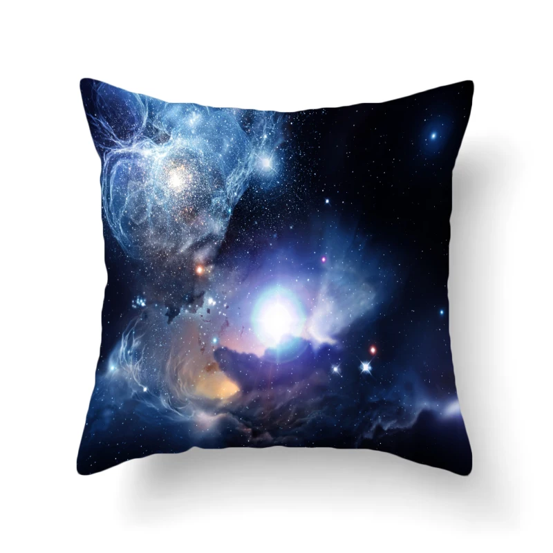 Universe Space Pattern Decorative Cushion Cover Nebula Printed Plush Throw Pillow Home Decor Square Pillowcase for Sofa | Дом и сад