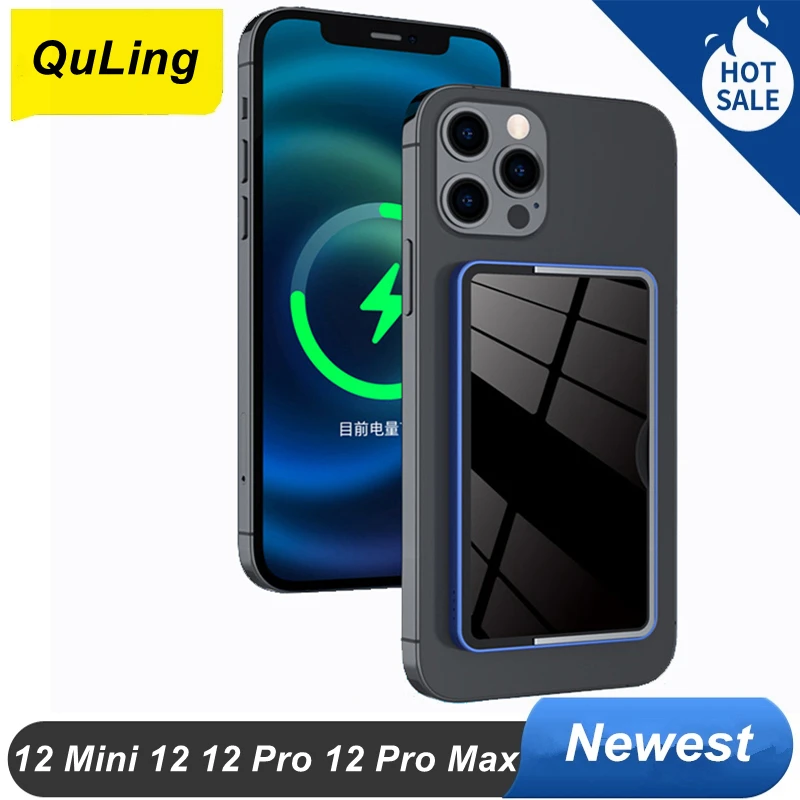 

QuLing 5000 мАч 22,5 Вт PD + 15 Вт беспроводной зеркальный чехол для быстрой зарядки аккумулятора для iPhone 12 Mini 12 Pro Max чехол для зарядного устройства вн...