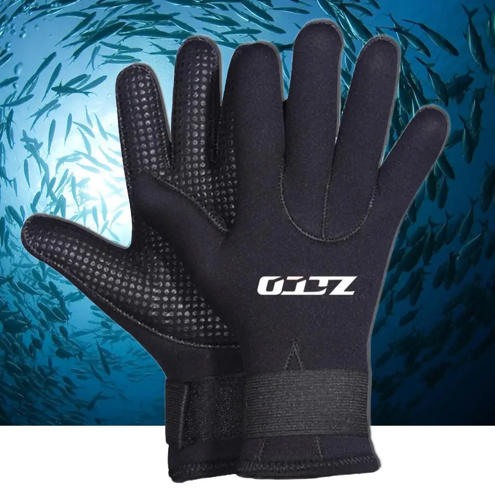 Фото 5 мм неопреновые перчатки для подводного плавания снаряжение с защитой от