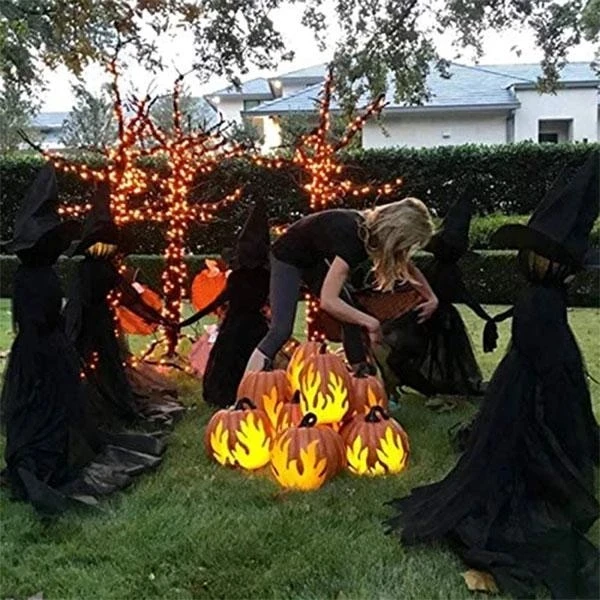 Light-Up Witches with Stakes Halloween Decorations Outdoor Holding Hands Screaming Sound Activated Sensor Decor | Дом и сад