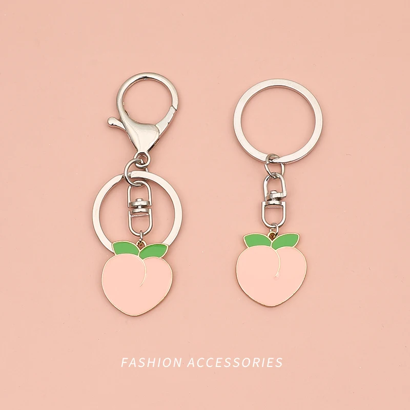 Мультяшный милый брелок для ключей с розовым Персиком автомобиля сделай сам