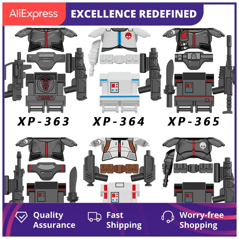 

Sci-fi Movie Series Helmet Armor Belt Weapon Building Blocks MOC Bricks Figure Educational Creative Toys For Kids Gift KT1047