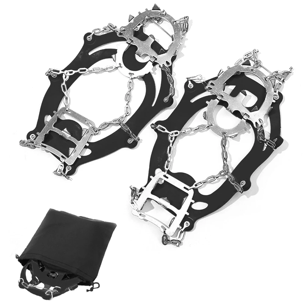 

Anti Slip Ice Gripper Spikes Cleats 18 Teeth Outdoor Climbing Snow Shoe Crampons Travelling Easy Carrying Portable Part