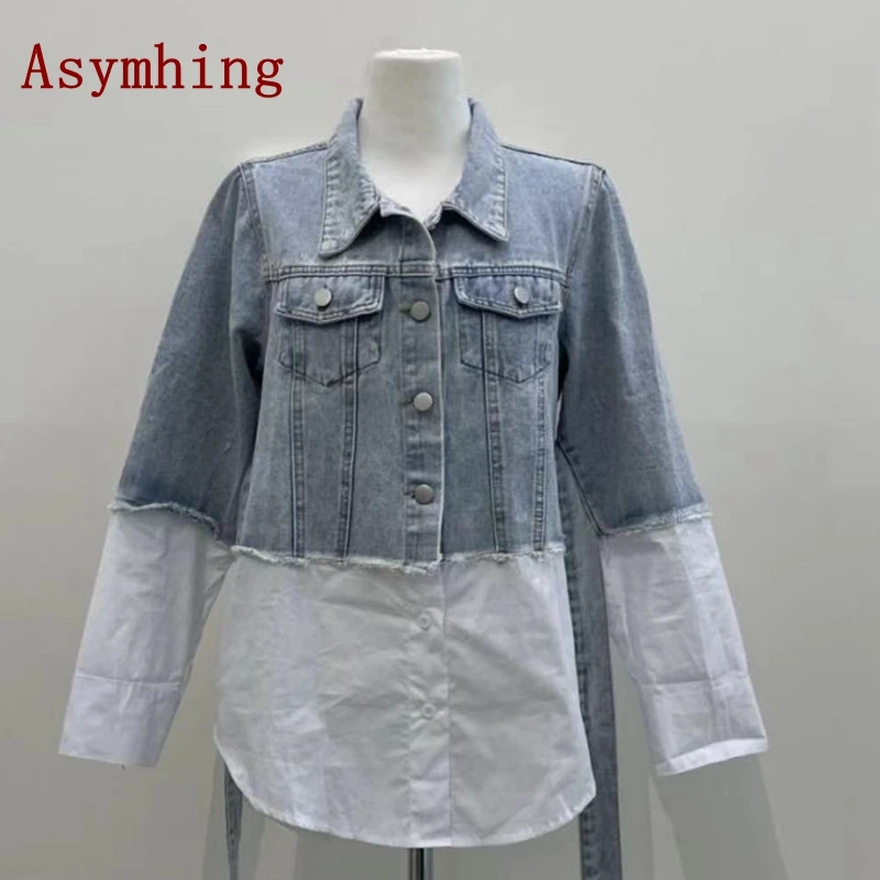 Осенне-зимняя женская однобортная приталенная джинсовая куртка в Корейском