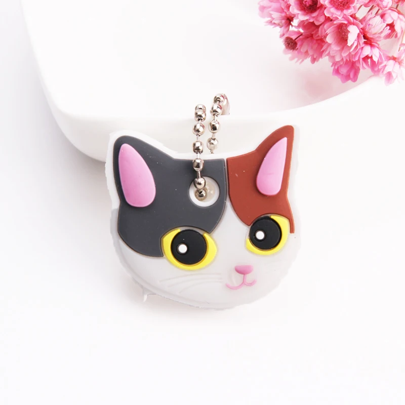 Cartoon Anime Cute Key Cover Cap Silicone Mickey Stitch Bear Keychain Women Gift Owl Porte Clef Minne Key Chain - Цвет: Photo Color30