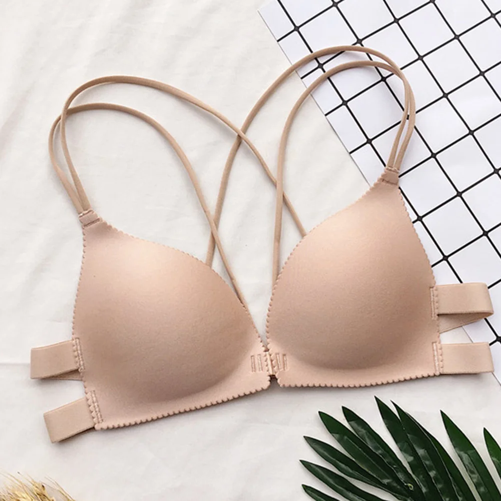 Женский бюстгальтер пуш ап с застежкой спереди модный пикантный без косточек