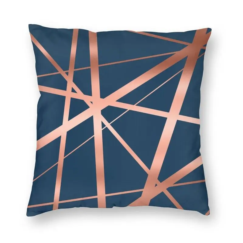 

Navy And Copper Luxe Geometric Abstract Pattern Cushion Cover Geometry Throw Pillow Case for Sofa Cool Pillowcase Home Decor