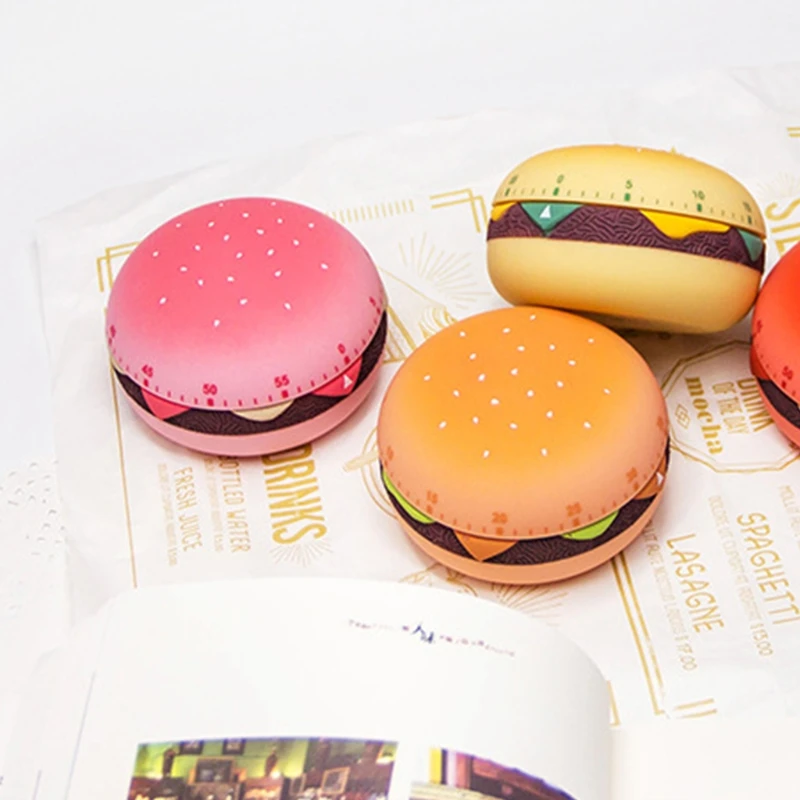 

Мультяшные механические счетчики времени для кухни в форме гамбургера часы для приготовления пищи время приготовления пищи выпечки Спорт ...