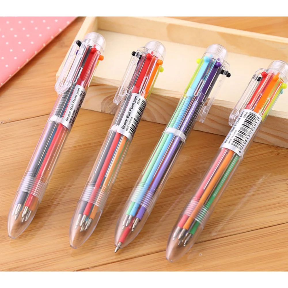 

16Pcs Retractable Roller Pens Creative Six Color Ballpoint Pen School Office Stationery Supply