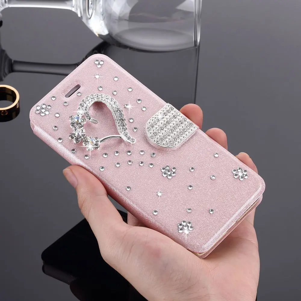 Love Heart L-FADNUT для samsung S9 чехол S10 S8 Plus роскошный элегантный 3D кожаный чехол-кошелек с подставкой и бумажником чехол для Galaxy S7 S6 край S5 нео-Записка 8 - Цвет: Love Heart