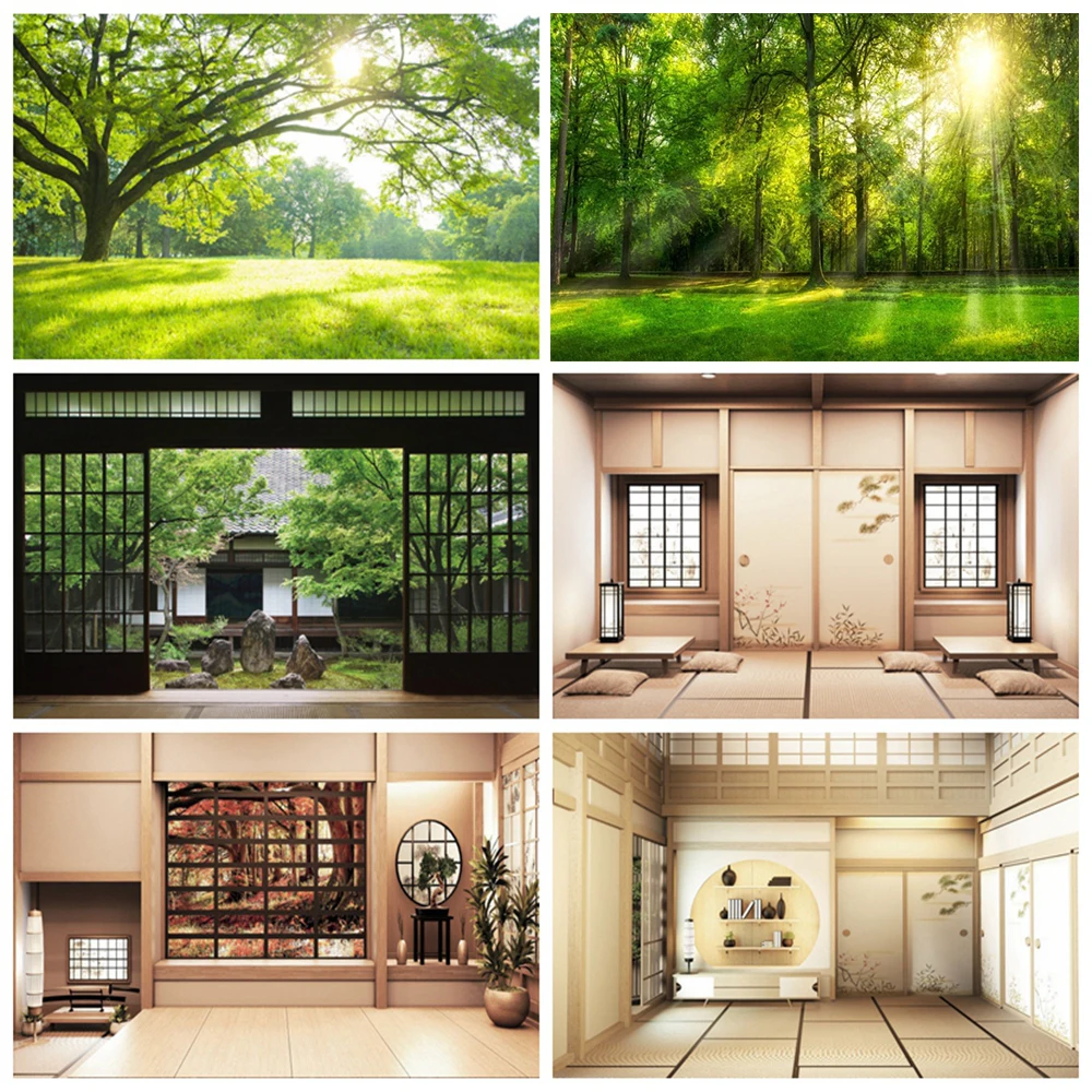 Фон для фотосъемки Yeele в японском стиле Весна природа гостиная дом фотография