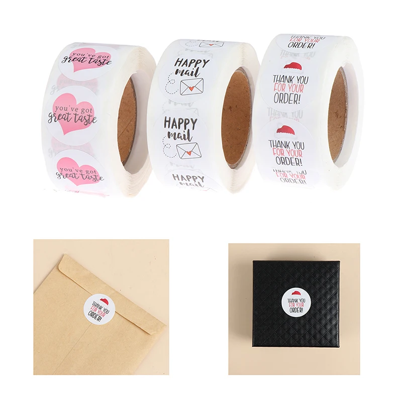 

2 рулона круглых наклеек, спасибо за ваш заказ, белые этикетки, наклейка в форме сердца, спасибо за покупки, наклейки ручной работы в маленько...