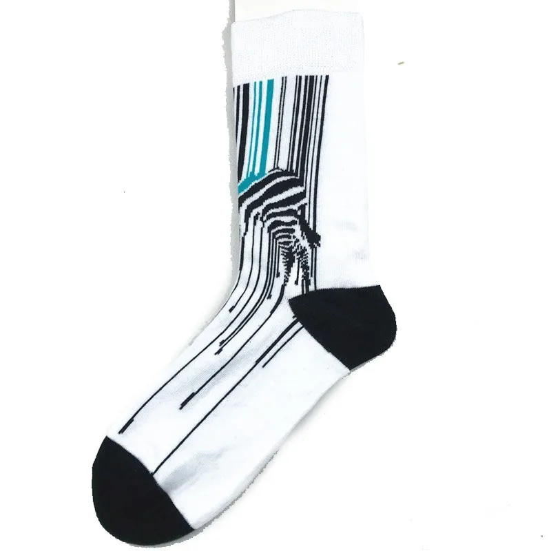 Носки мужские леопардовые с геометрическим принтом для повседневной носки