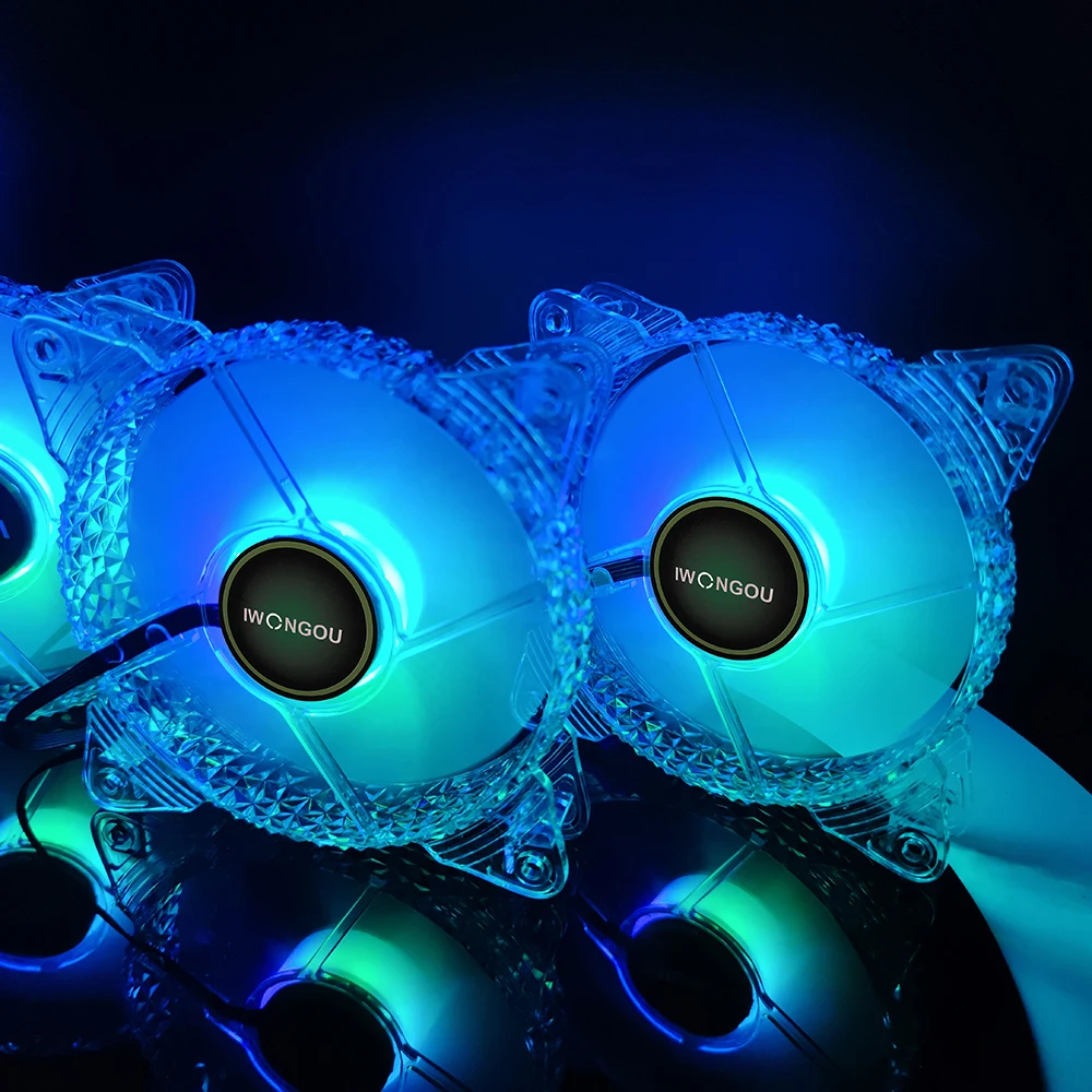 IWONGOU RGB Fans PC Controller Cooling Fan 120mm 12V Cooler 5 Pack 6 pack Diamond aperture with 4 Screws Computer Case | Компьютеры и
