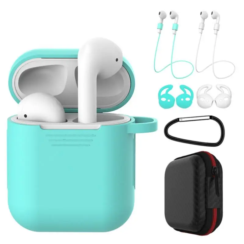 Силиконовый чехол для Airpods 1 2 8 цветов защитный наушников Bluetooth беспроводной
