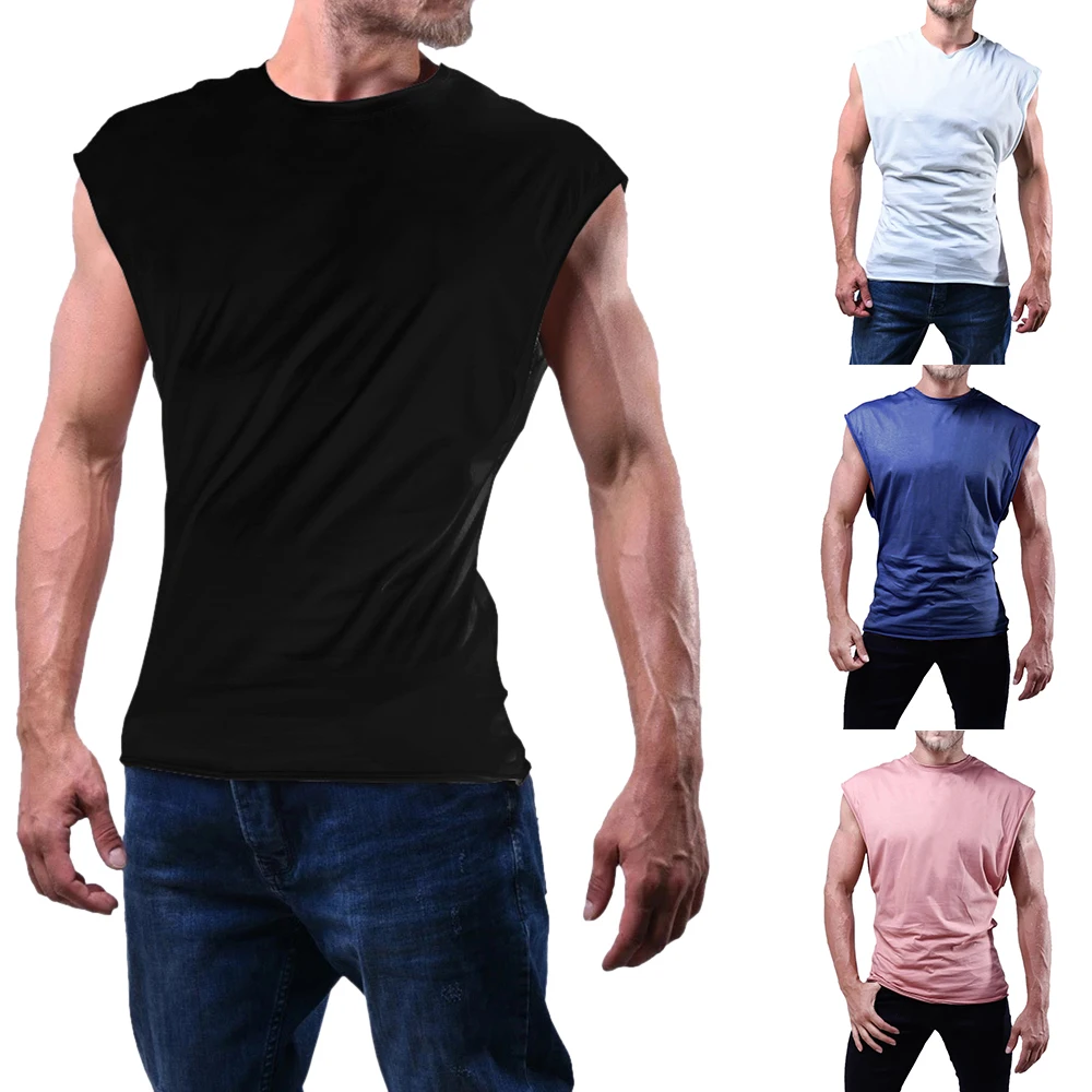 Новинка мужские брендовые майки для тренировок без рукавов фитнеса Майки