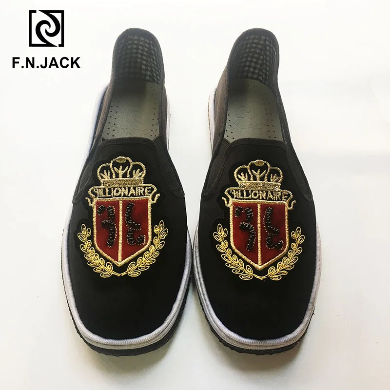 

Мужские лоферы для вождения F.N.JACK, повседневный светильник, удобные слипоны из хлопковой ткани на плоской подошве для походов