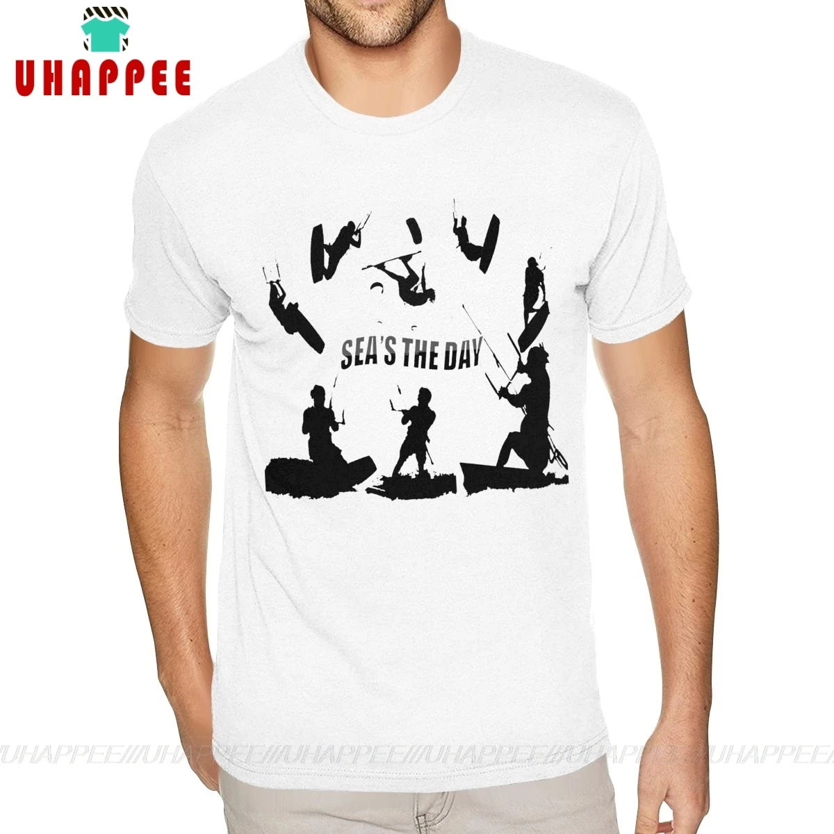 Мужская футболка с принтом кайтсерфинга маленький размер | одежда