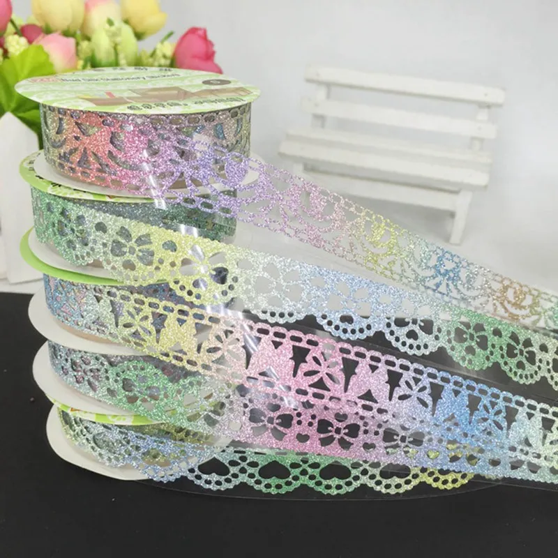 Многоцветный золотой Блестящая Бумага васи маскирующая Лента Скрапбукинг