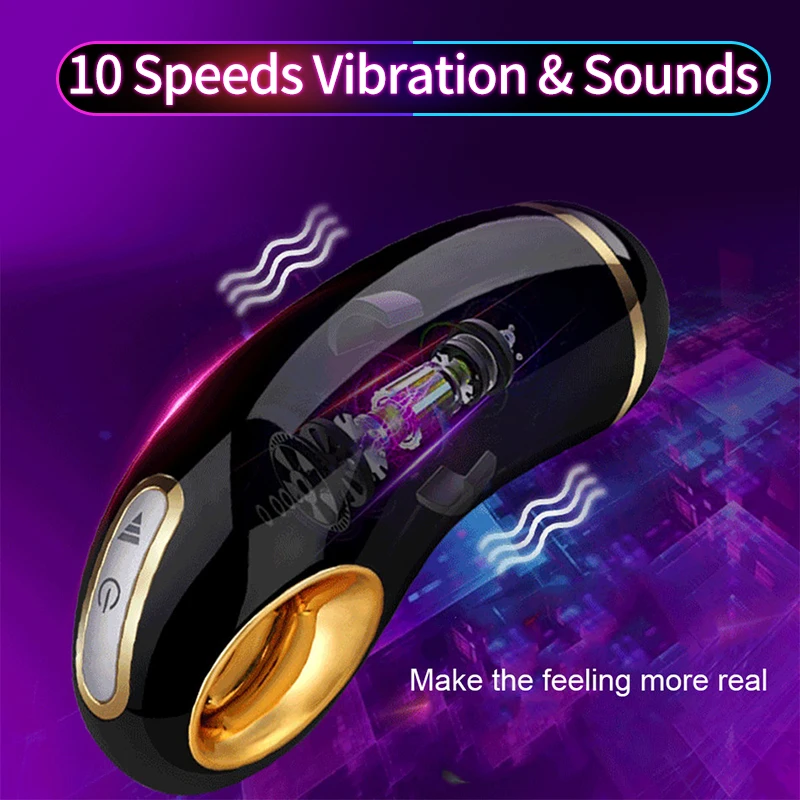 10 скоростей Мужской мастурбатор электрический мастурбация голос Virabration