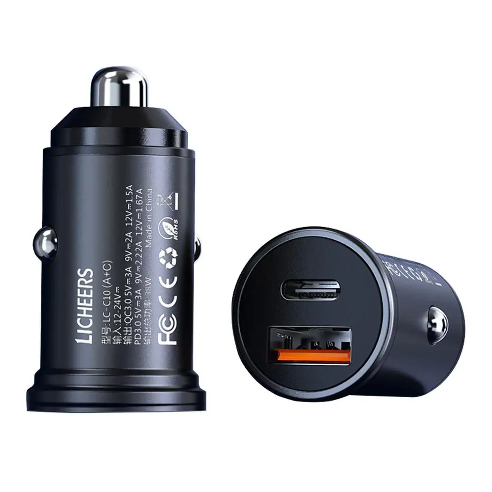 

QC3.0 USB Car Charger 38W USB Car Charger Adapter Car Charger Socket Adapter 46*24mm Compatible With All Smartphone