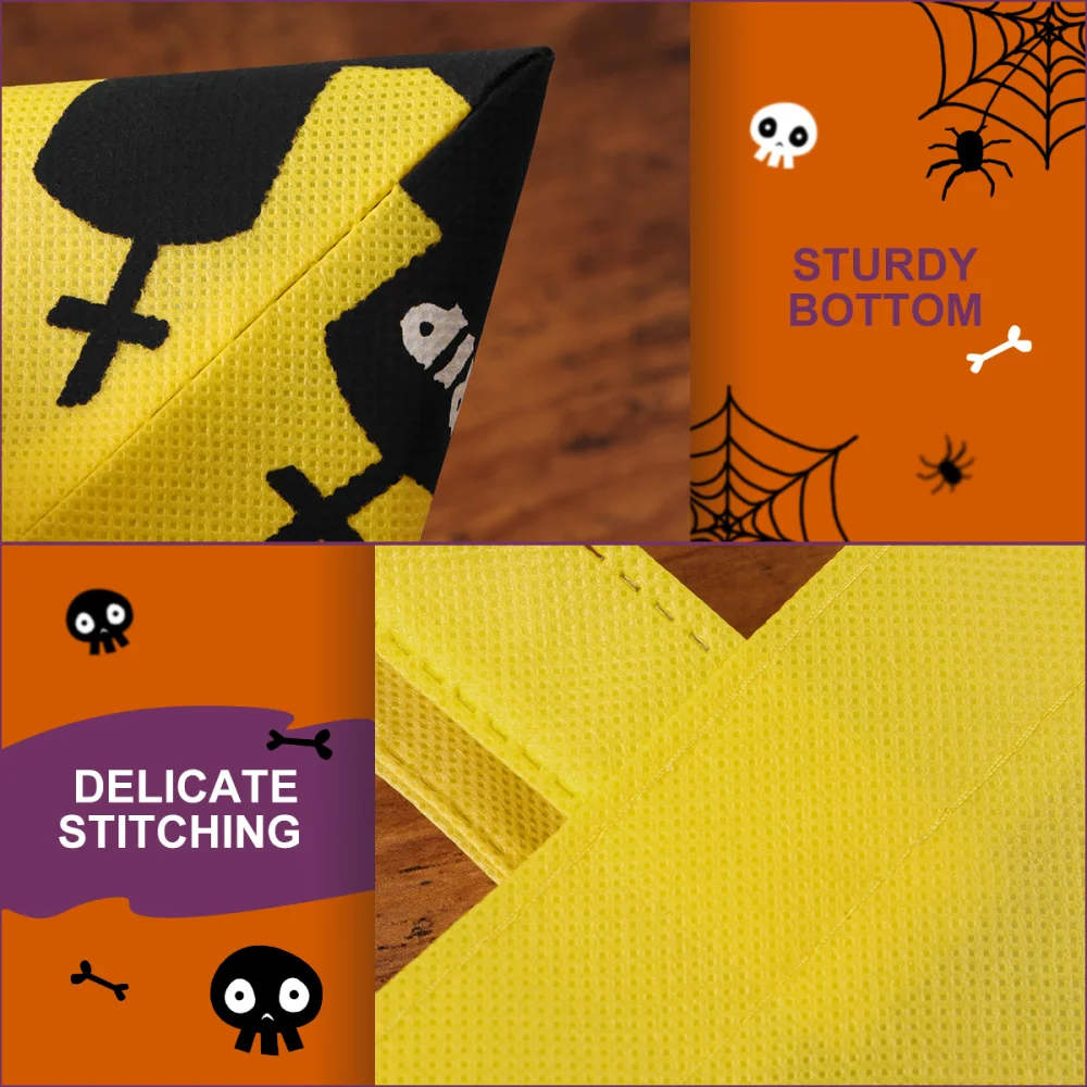 

BESTONZON 20PCS Tote Bags Reusable Party Favor Trick or Treat Candy Tote Bags for Kids Themed Party (Black,