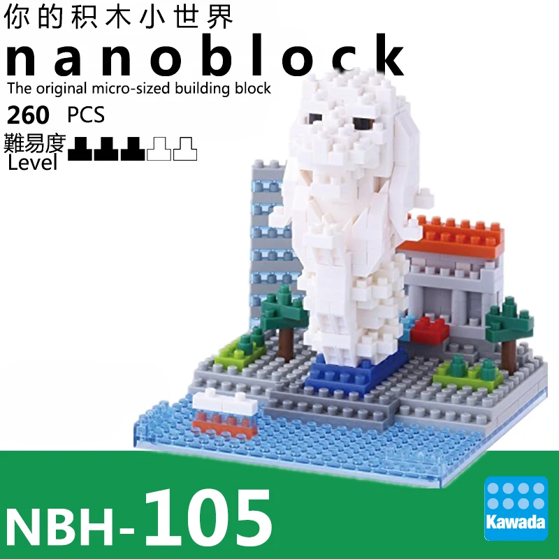Мини площадки Nanoblock для просмотра серий Kawada Merlion Singapore NBH 105 новинка|Блочные