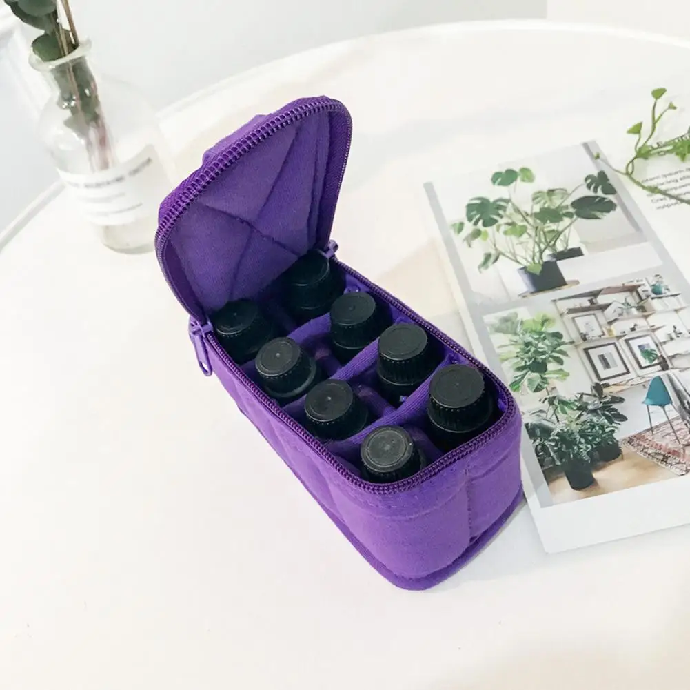 Портативный 8 ячеек натуральный хлопок бутылок с эфирными маслами для хранения