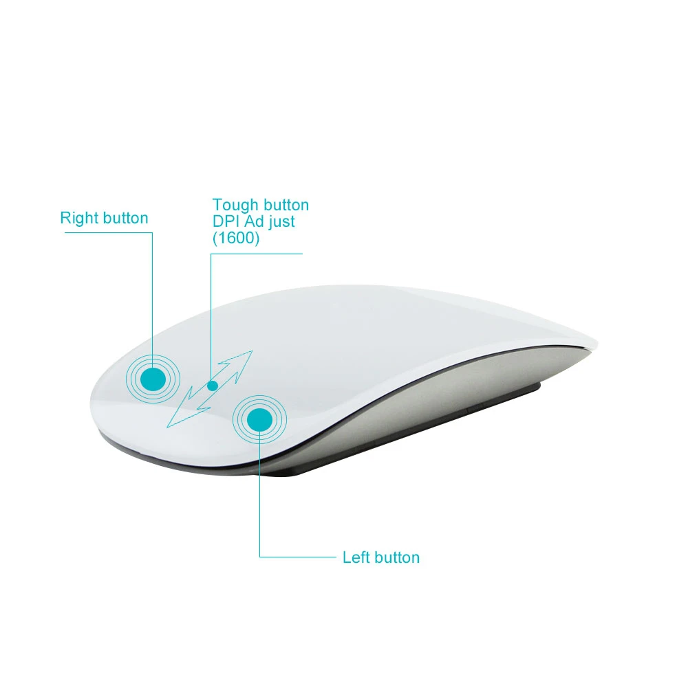

Bluetooth Wireless Magic Mouse 2 Silent Rechargeable Laser Computer Mouse Thin Ergonomic PC Office Mause For Apple Mac Microsoft