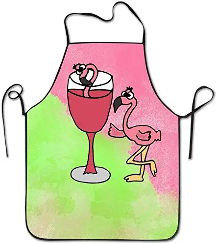 

Artsy розовый Фламинго Птица питьевой винный фартук-прочный удобный фартук для шеф-повара кухонные фартуки для готовки,