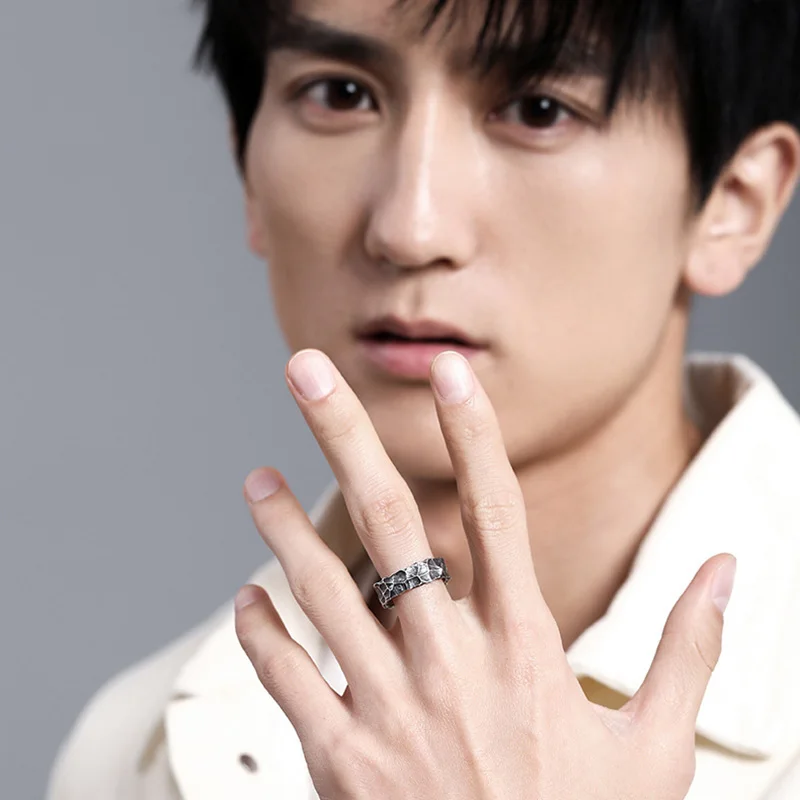 

2021 Fashion Unisex Korean Idol Adjuestable Size 925 Silver Finger Ring Charm Jewelry Trend Men and Women Hip Hop Gifts