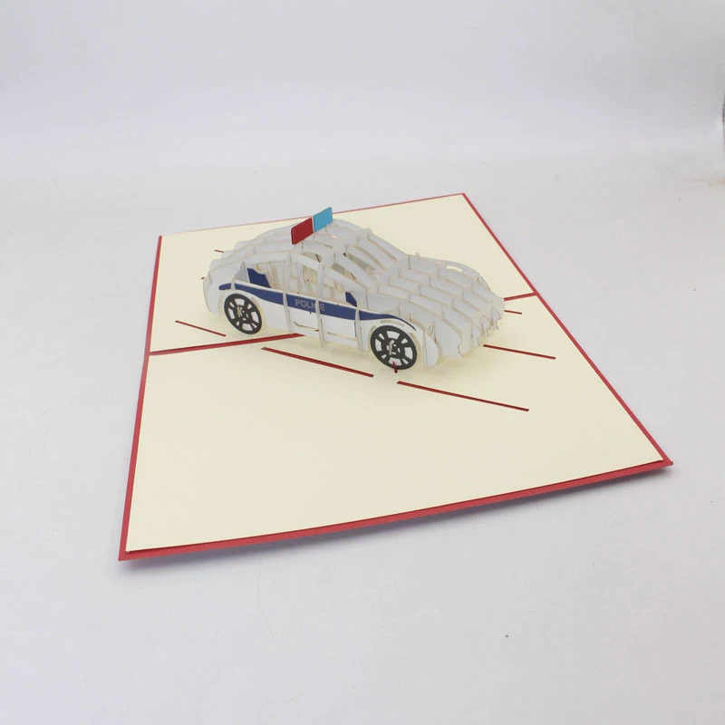 3D Ручная резьба мультфильм автомобиль белый бумага Пригласительные открытки