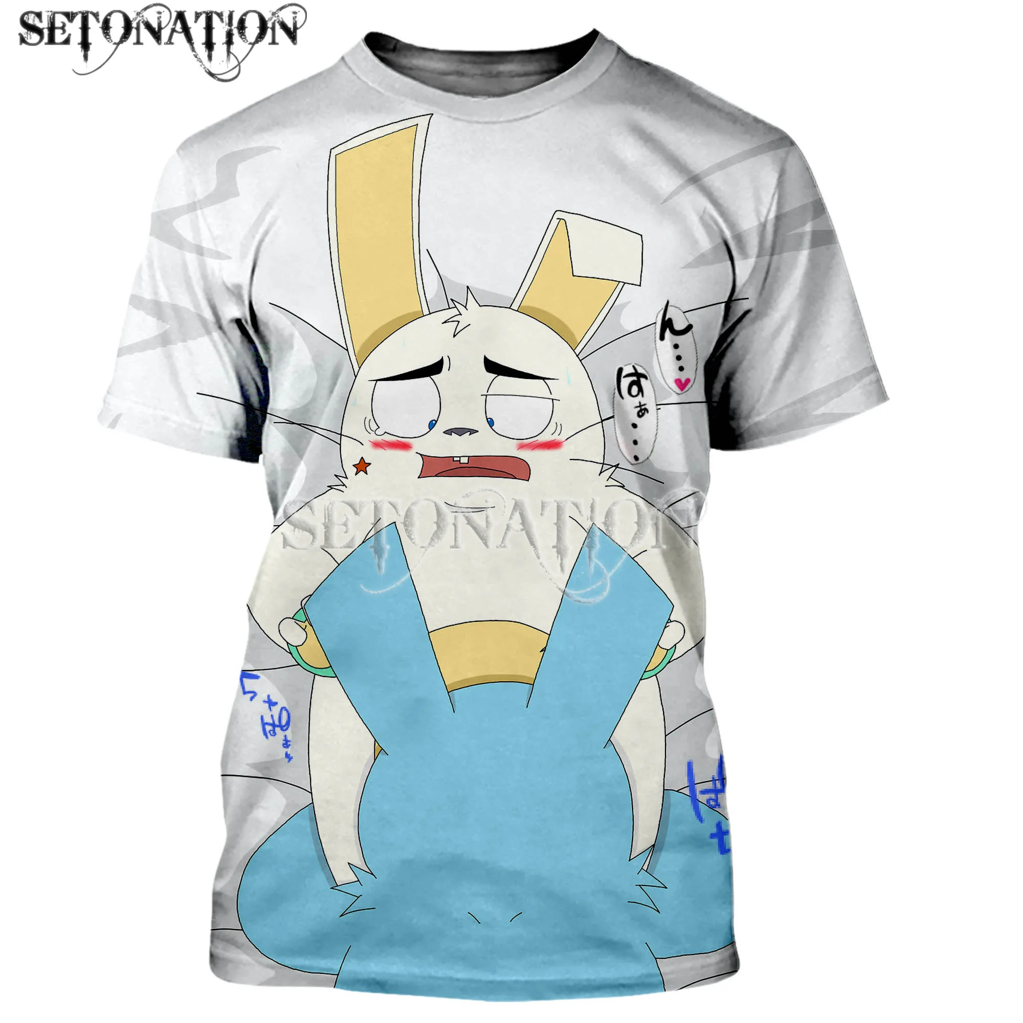 

Футболка с 3D-принтом кролика для мужчин и женщин, в стиле Харадзюку