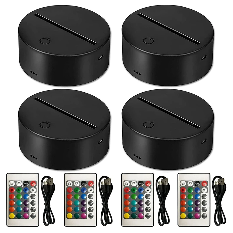 

Акция! Подсветильник вка для Ночной СВЕТОДИОДНОЙ Лампы 3D, регулируемая подставка для выставки 16 цветов для комнаты, магазина, бара, ресторан...