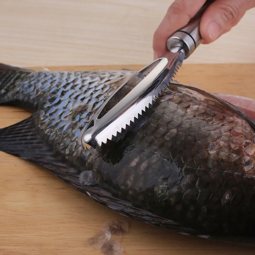 1 шт. скребок из нержавеющей стали для рыбной чешуи строгальный крючок двойной