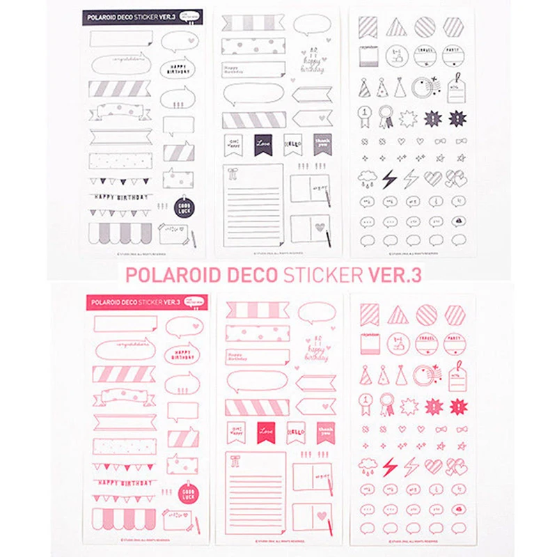 6 шт./компл. наклейка polaroid Deco фотонаклейка многофункциональное сообщение Dialog Post