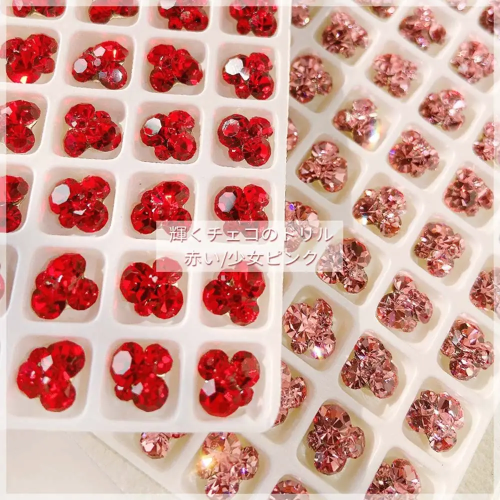 2022 новый год Китай красные сверкающие материалы для дизайна ногтей украшения