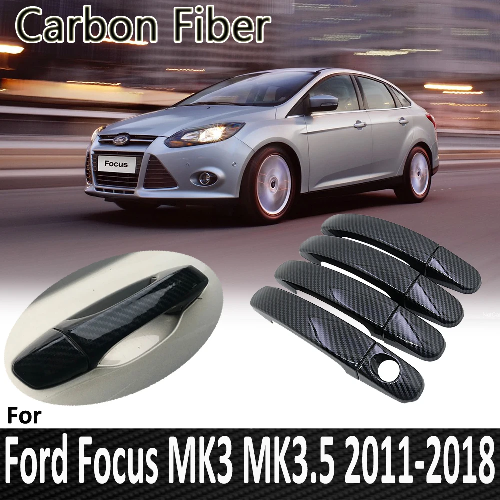 Черное углеродное волокно для Ford Focus 3 MK3 MK3.5 2011 2012 2013 2014 2018 2016 2017 автомобильные