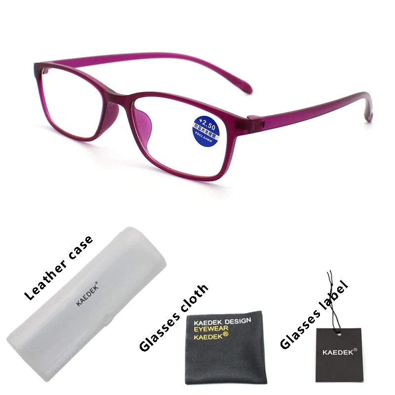 

KAEDEK TR90 Reading Glasses Men Anti Blue Rays Presbyopia Eyeglasses Anti Fatigue Computer Eyewear solid glasses finished+1 1.5