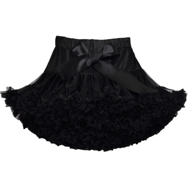 

Girls Petti Tutu Skirt Black Color Fluffy Tutu Children Clothing Dance Birthday Costume Party Wear Kids Ballet Skirt