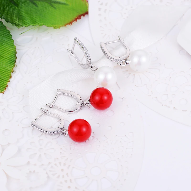 Женские серьги-гвоздики с жемчугом MAIKALE Длинные круглые серьги в Корейском стиле