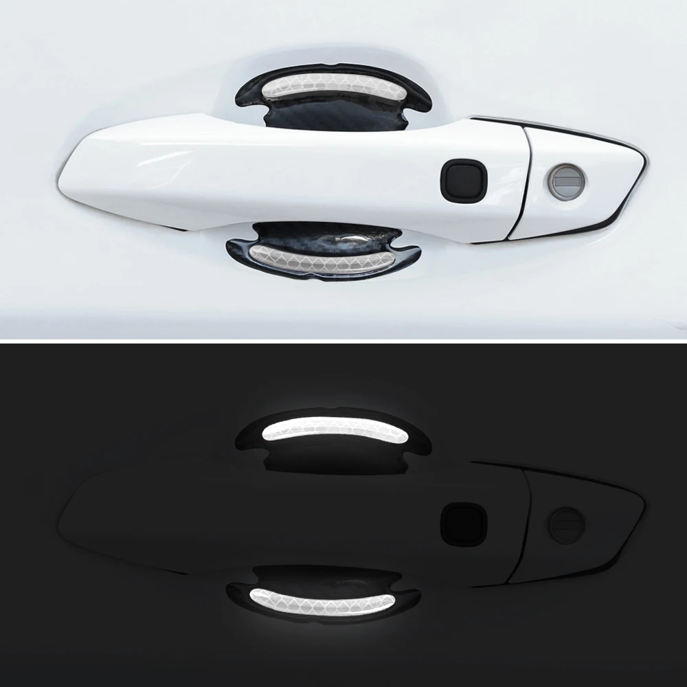 3D Светоотражающая наклейка для автомобиля Дверная ручка анти лента от царапин